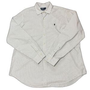 Polo Ralph Lauren Classic Fit Button Down Shirt White Windowpane Check Size XXL